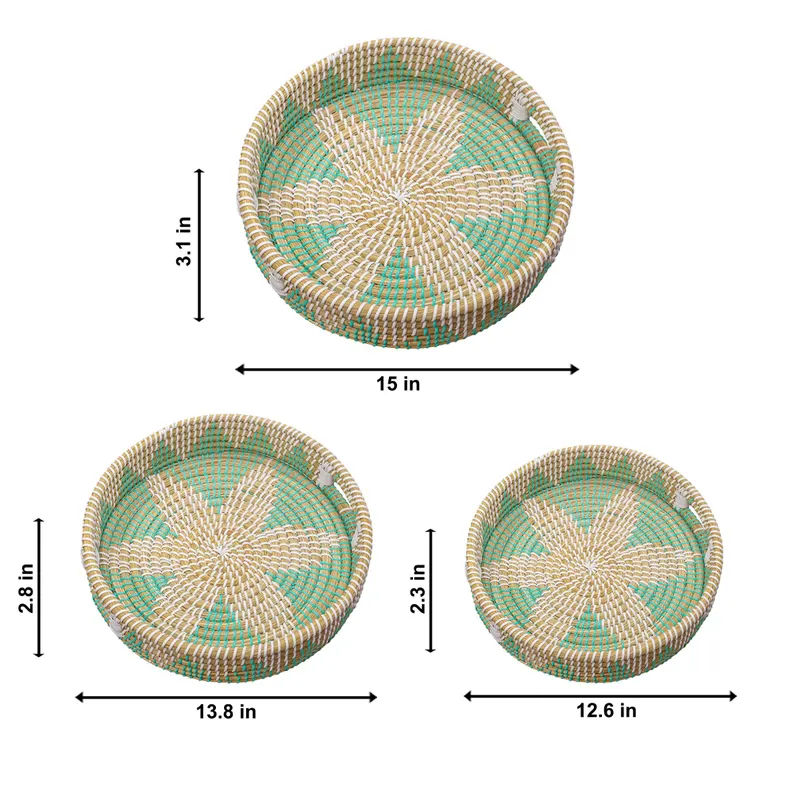 P2.4-Rustic Kansgrass Multicolor Tray (SET OF 3)