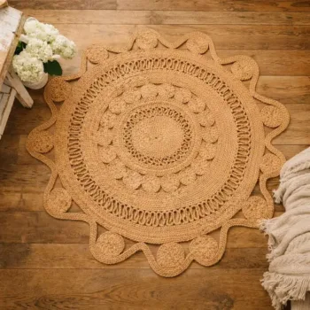 Handwoven Stellar Braided Jute Lace Mat