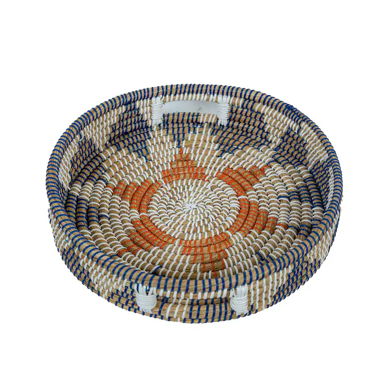 P9.9-Jute Style Rustic Kansgrass Tray Set with Handles